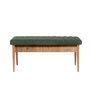 Hanah Home Vina 1070 Juego de Mesa y Sillas de Comedor Extensible, Pino Atlántico y Verde, Tablero Melamina y Lino, Patas Carpe